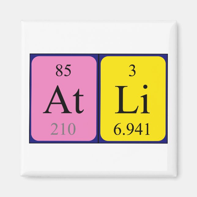 Atli periodic table name magnet (Front)