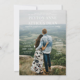 Atmosphere Vertical Photo Wedding Invitation