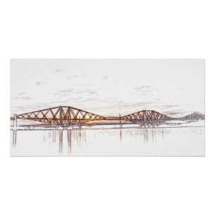 Atmospheric Forth Bridge Artwork Poster