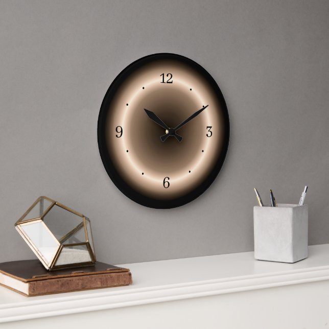 Atmospheric Halo of cream on Tan Brown Wall Clock (Office)