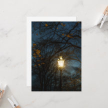 Atmospheric Lantern in Autumn Park