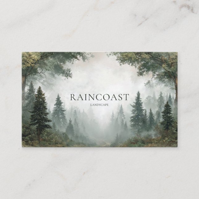 Atmospheric Misty Forest Path  Business Card (Front)