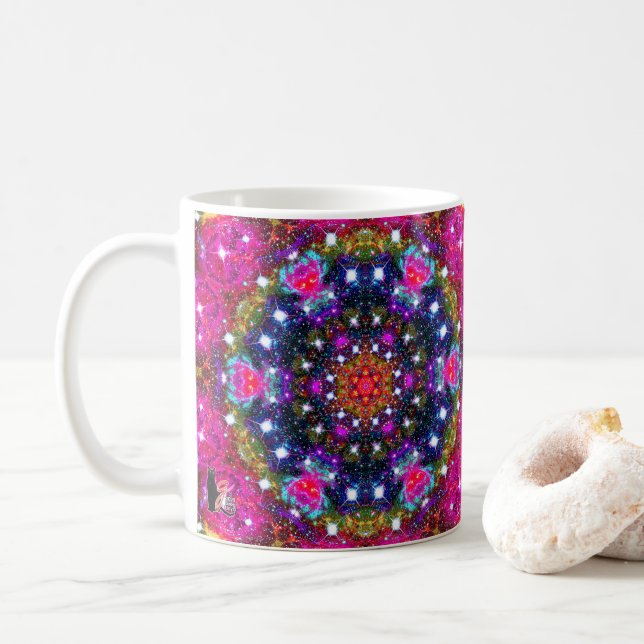 Atmospheric Stellar Kaleid Coffee Mug (With Donut)