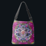 Atmospheric Zen Lotus Crossbody Bag<br><div class="desc">In a stellar kaleidoscope the spirit of the Zen Lotus centers its energy. Center your energy and become as one with this cosmic tote of the new age. Pack your bag with your mat and block and blanket and head for the ashram to do your practice. Perfect for all your...</div>