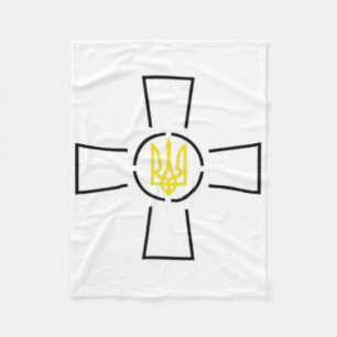 Ato Cross Tryzub Ukraine Volodymyr Zelensky  Fleece Blanket