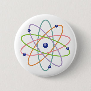 Atom Model 6 Cm Round Badge