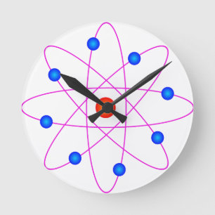 atom model vector clipart round clock