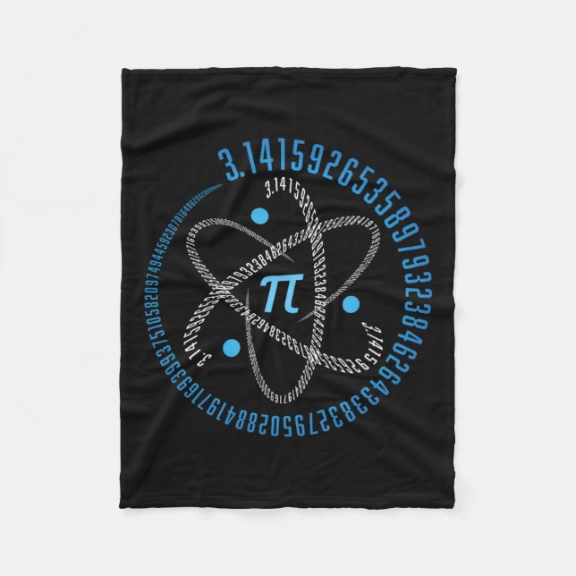 Atom Pi Math Science Stem Gift 3.14 Pi Day  Fleece Blanket (Front)
