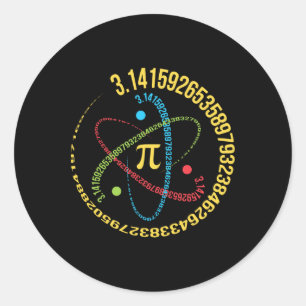 Atom Pi Math Science Stem Gifts 3.14 Pi Day  Classic Round Sticker