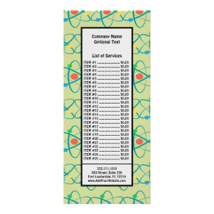 Atom Retro Protons Neutron Electrons Science Lover Rack Card