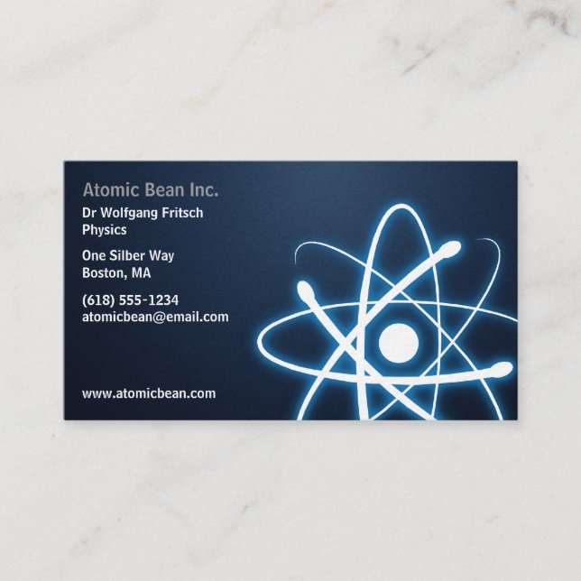 Atom - Scientist Blue Business Card (Front)