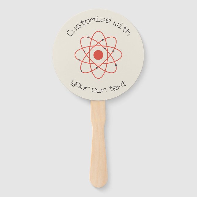 Atom Structure Science Custom Text Hand Fan (Front)
