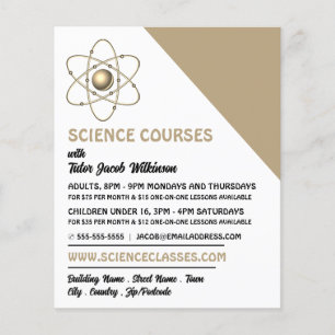 Atom Symbol, Science Course Advertising Flyer