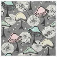 Atomic 50s Mid Mod Mushrooms Grey ©studioxtine