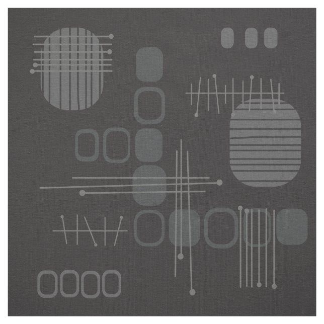 Atomic Abstract Barkcloth Black Fabric (Swatch)