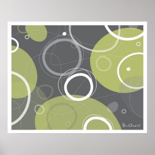 Atomic Age Abstract in Olive Poster