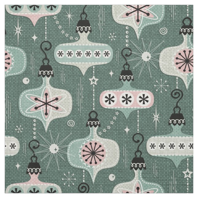 Atomic Age Christmas Ornaments ©studioxtine Fabric (Swatch)