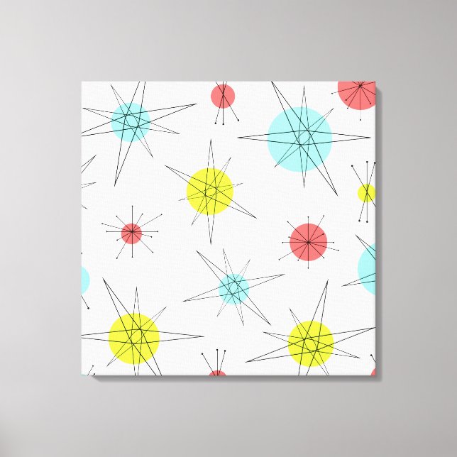 Atomic Age Colourful Planets Canvas Print (Front)