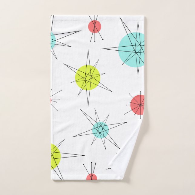 Atomic Age Colourful Planets Hand Towel (Hand Towel)