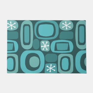 Atomic Age Fieldstones Teal Doormat