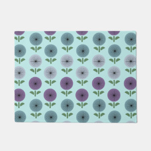 Atomic Age Flower Pattern Doormat