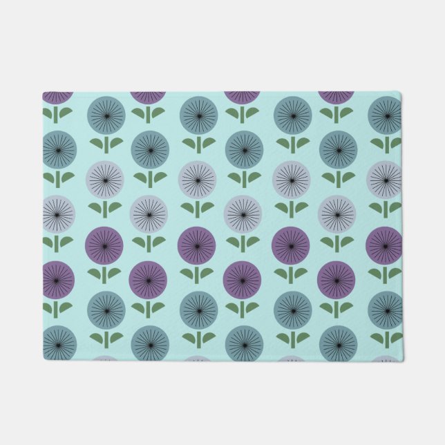 Atomic Age Flower Pattern Doormat (Front)
