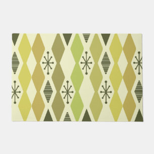 Atomic Age Geometric Chartreuse Doormat