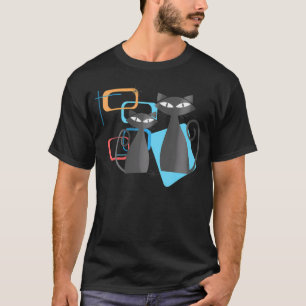 Atomic Age Mid-Century Twin Cat Modern T-Shirt