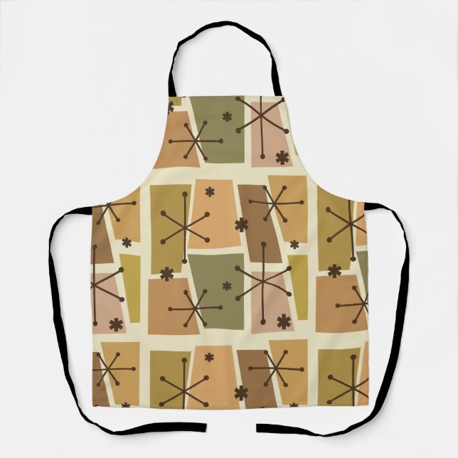 Atomic Age Pop Art Brown Apron (Front)