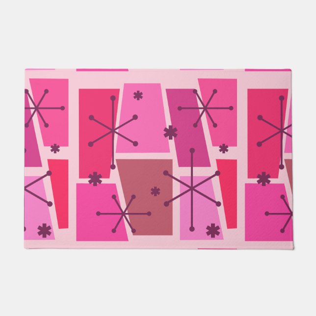 Atomic Age Pop Art Hot Pink Doormat (Front)