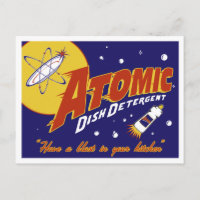 Atomic Age Postcard: Atomic Dish Detergent