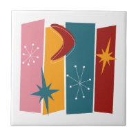 Atomic Age Rectangles Boomerang Starburst Mid Mod