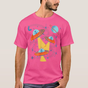 Atomic Age Space Cadets Cats in Retro Flying Sauce T-Shirt