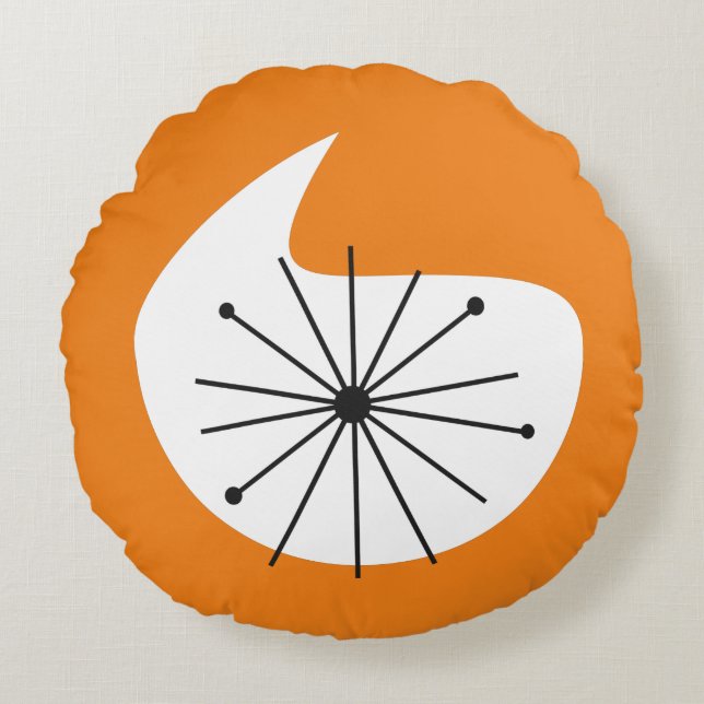 Atomic Age Starburst CUSTOM COLOR Round Pillow (Front)