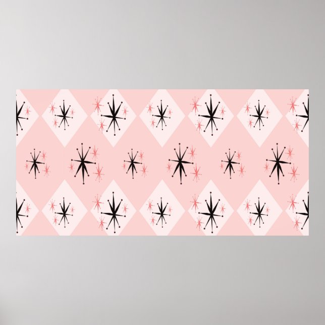 Atomic age starburst seamless pattern inspired by  poster (Front)