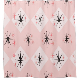Atomic age starburst seamless pattern inspired by  shower curtain