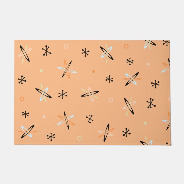 Atomic Age Starbursts Orange Doormat (Front)
