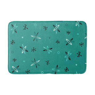 Atomic Age Starbursts Teal Bath Mat