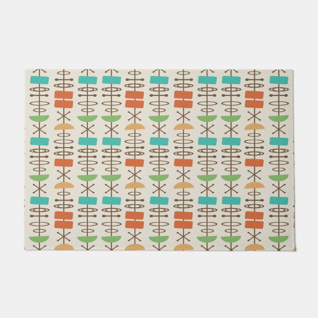 Atomic Age Symbols Multicolored Doormat (Front)