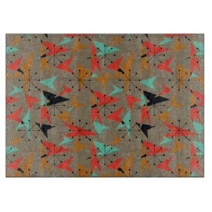 Atomic Arrows Pattern, Glass Cutting Board 15"x11"