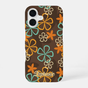 Atomic Blossoms - Mid-Century Modern Flowers iPhone 16 Case