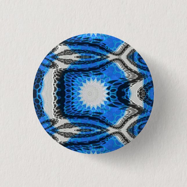 Atomic Blue 3 Cm Round Badge (Front)