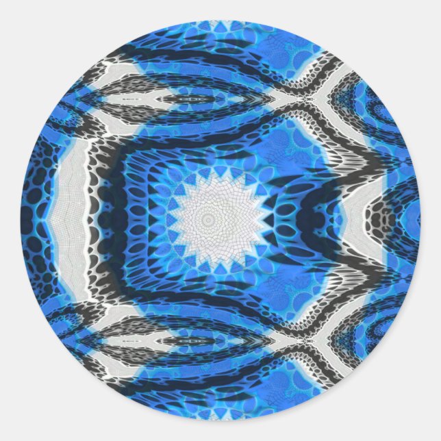 Atomic Blue Classic Round Sticker (Front)