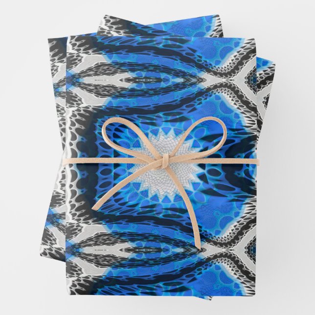 Atomic Blue Wrapping Paper Sheet (In situ)