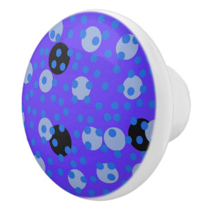 Atomic Blueberry - Retro Polka Dot Dream Ceramic Knob
