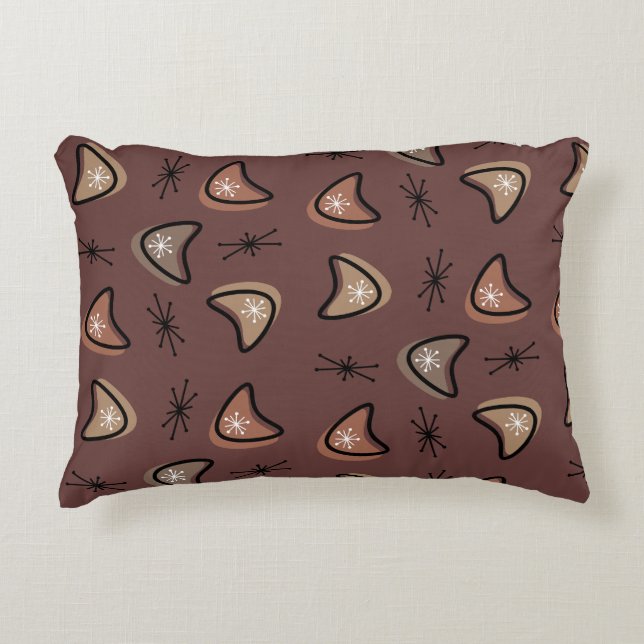 Atomic Boomerangs Starbursts Dark Academia Decorative Cushion (Front)