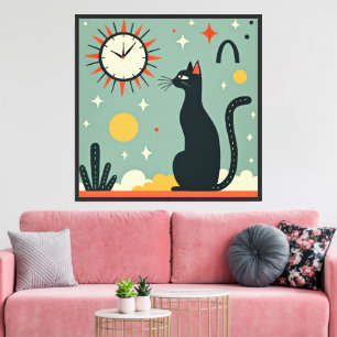 Atomic Cat – Mid-Century Modern Canvas Print