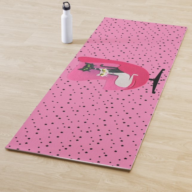 Atomic Cats Diamond Collars Pink Chair Black Stars Yoga Mat (In Situ)