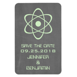 Atomic Chalkboard Save the Date Magnet, Green Magnet