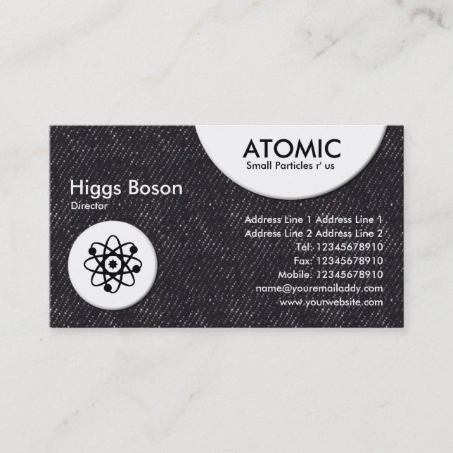 Atomic Circles - Black Denim Business Card (Front)